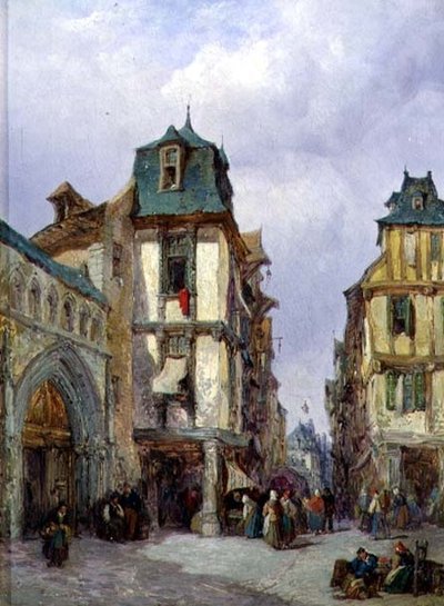 Townswomen Shopping by Lewis John Wood
